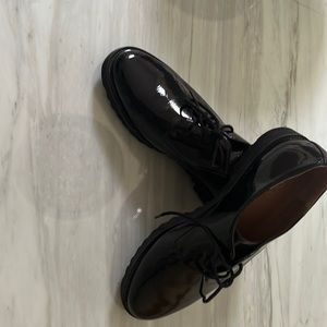 Franco Sarto patent leather lace ups chunky rubber sole